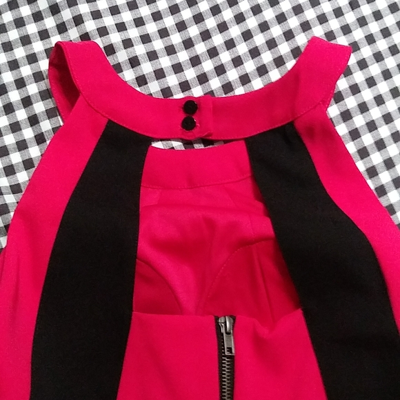 Hot PinkDress With Black Line Design XOXO Dress Size 7/8 - Picture 11 of 14